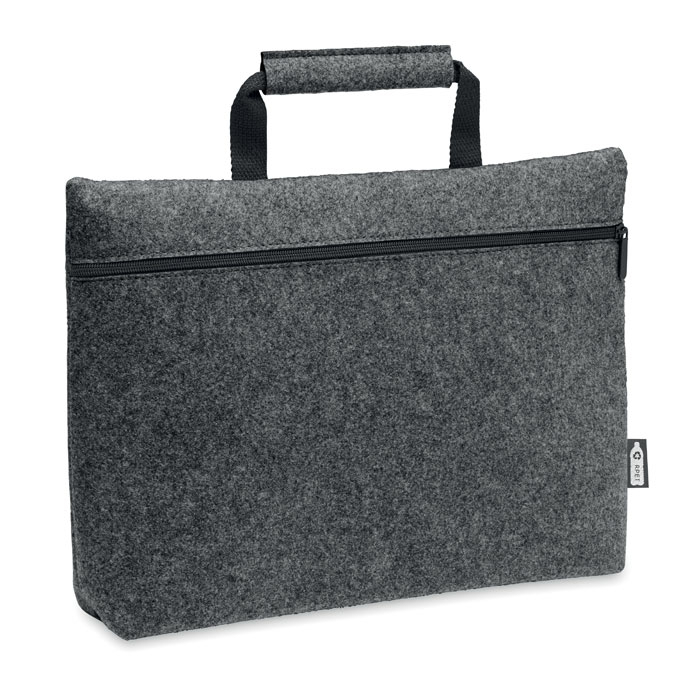 Sacoche publicitaire feutre rPET ordinateur 15" TAPLA Gris foncé